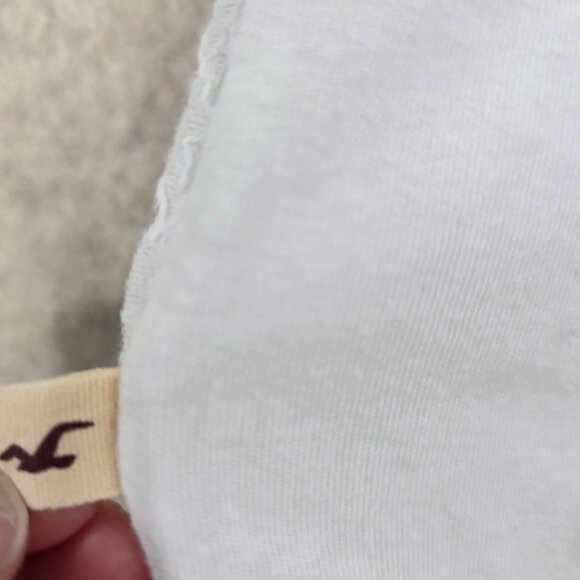 Hollister Womens Lace Tank Top White XS Floral Crochet Overlay Sleeveless - Picture 5 of 8